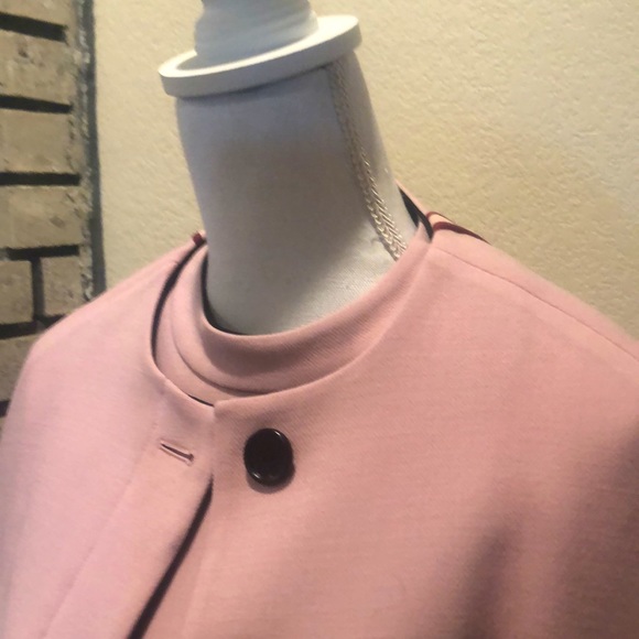 NWOT! MARNI 2 PC. PINK DRESS & BLZR. GREAT 3-SEASON SUIT. Maroon & Black Piping. - Picture 6 of 16